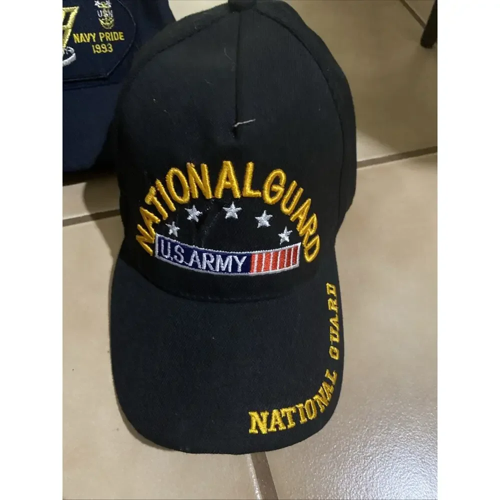 Vintage Hats Navy National Guard and NRA Snapbacks Lot of 3
